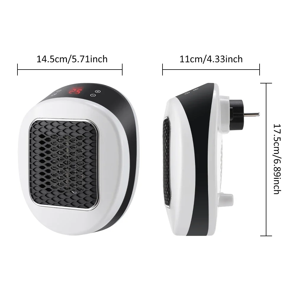 Portable Electric Heater PTC EU/US Wall-plug Bathroom Living Room Heater Adjustable Temperature Low Noise House Warmer Machine