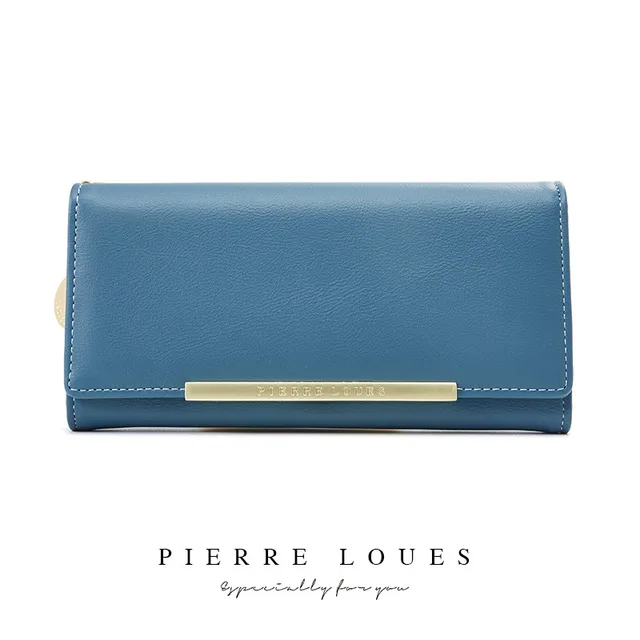 YIZHONG Leather Luxury Wallet for Women Many Departments Women Wallets Card Holder Purse Female Purses Long Clutch Carteras blue