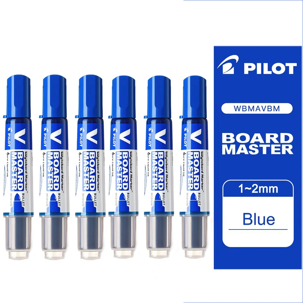 Eco-Friendly Refillable Whiteboard Markers - Pack of 6, Medium Bullet Tip