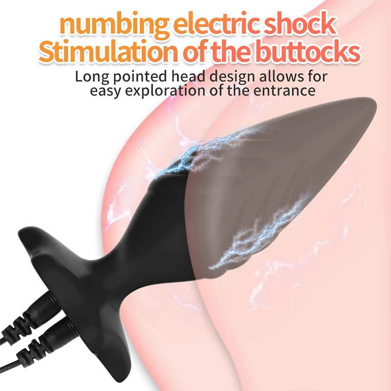 Bi-polar Estim Butt Plug,Electro BDSM Egg Vaginal Ball,Electric Sex Prostate Massage Anal Plugs,Electrosex Electroshock E-stim