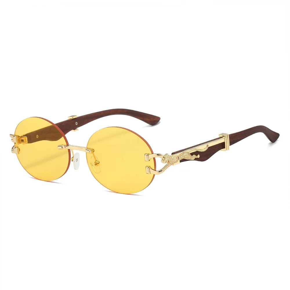 Модные солнцезащитные очки без оправы круглые очки без оправы для мужчин и женщин 2024 Роскошные Брендовые очки Shedes Leopard De Sol Hombre UV400