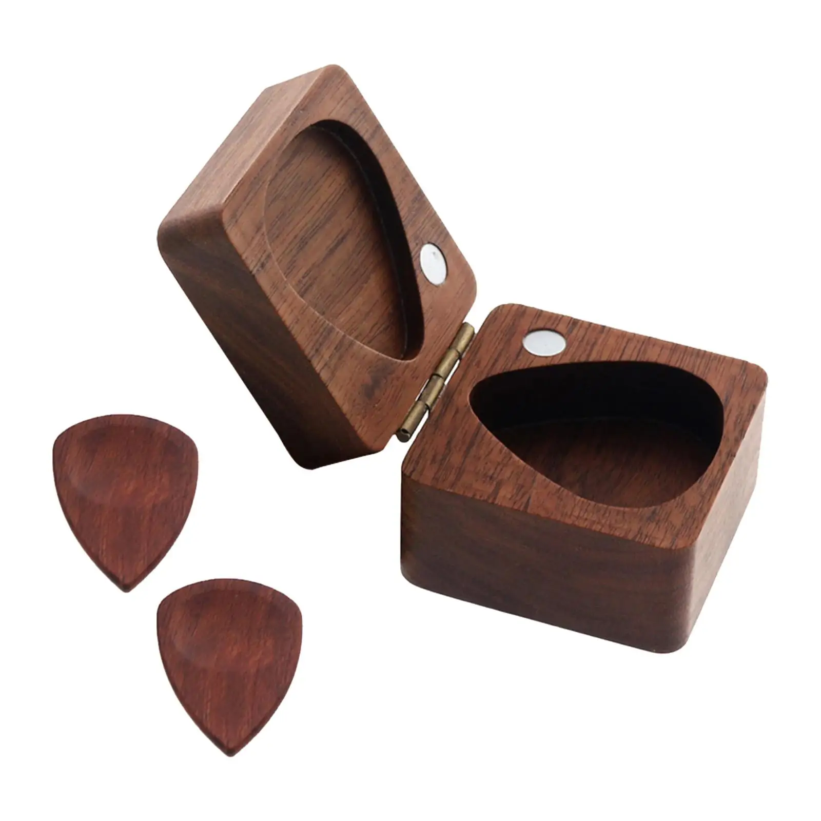 Solid Wood Guitar Picks Case Mini Jewelry Box Sturdy Guitar Accessories