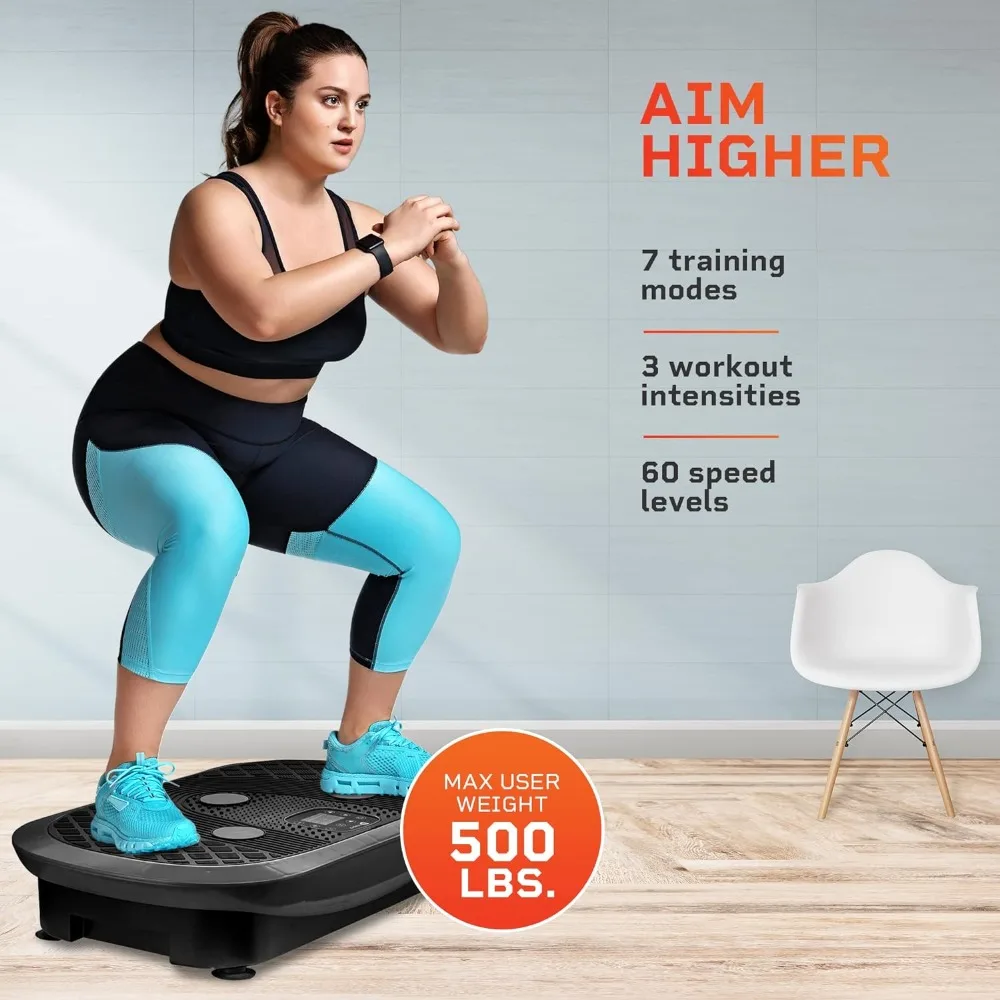 Rumblex Plus 4D Vibrating Disc Workout Machine-3-Motor Vibrating, Linear, Pulsating + 3D/4D Motion Platform,Black