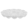 Round Ruffle Egg Tray Deviled Egg Plate Easter Egg Platter Ceramic Egg Holder Egg Serving Tray Snail Dish Escargot Ceramic Dish 2