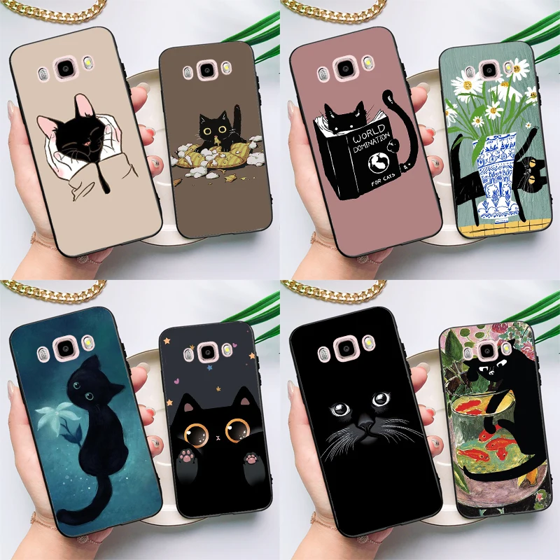 Black Cat Cartoon Cute Phone Case – Stylish and Protective Cover