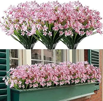 8PCS Bundles Artificial Daffodils Flowers Greenery UV Resistant Silk Cloth Plants for Wedding Bridle Bouquet Kitchen Office 1