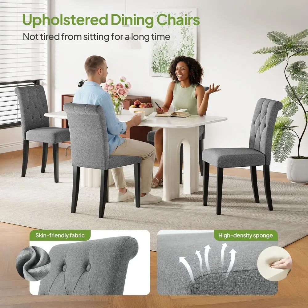 Tufted Dining Chairs Set 5