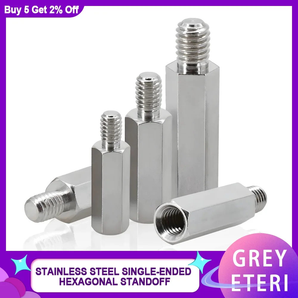 thumbnail image 1 of M6 M8 M10 Male to Female Hex Standoff PCB Motherboard Rack Stud Mount Spacer Column 304 Stainless Steel Screws Bolts Standoffs, 1 of 4