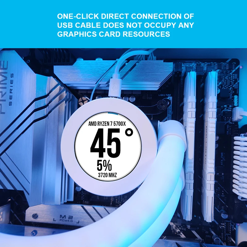 Round Screen Display Dinâmico Faça Você Mesmo Monitor Círculo Refrigeração a Água pc Cpu Aio Temperatura Aida64 120 240 360 21 - Imagem 6