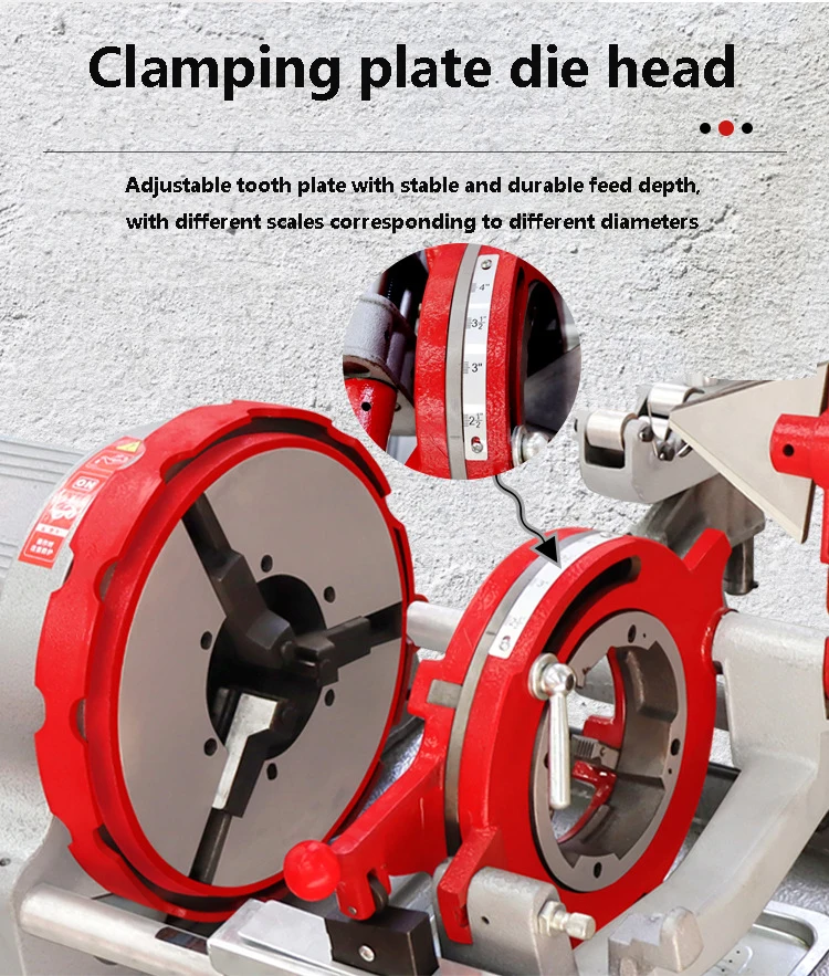 Electric Pipe Threading Machine Multifunctional Zinc Steel Pipe Fire Water Gas Threading Machine Electric Ma