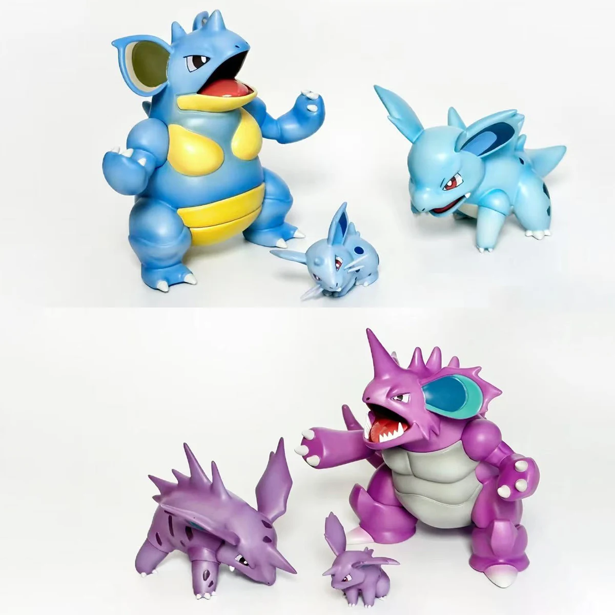 BKM Nidoking and Nidoqueen Anime Figurine Collection - PVC Action Figures