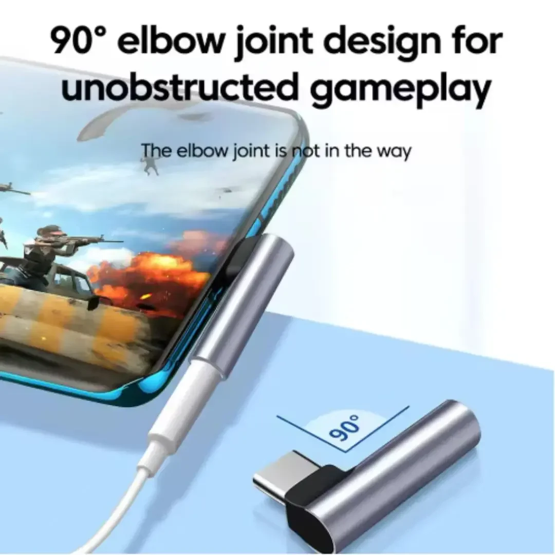 Right Angle USB-C to 3.5mm Audio Adapter - USB-C Male to 3.5mm Headphone Converter