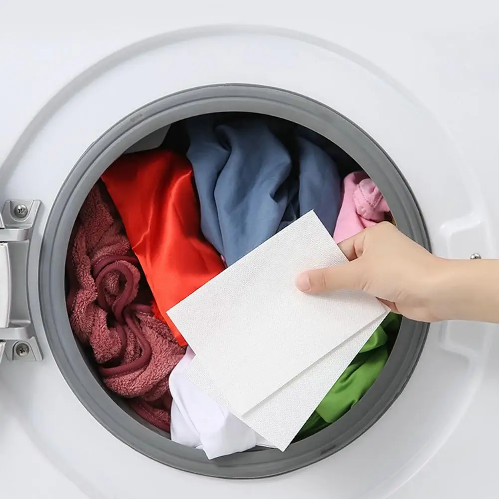 50Pcs/Pack Useful Household Washing Machine Laundry Color Absorber Large Capacity Laundry Paper Save Time Home Supplies