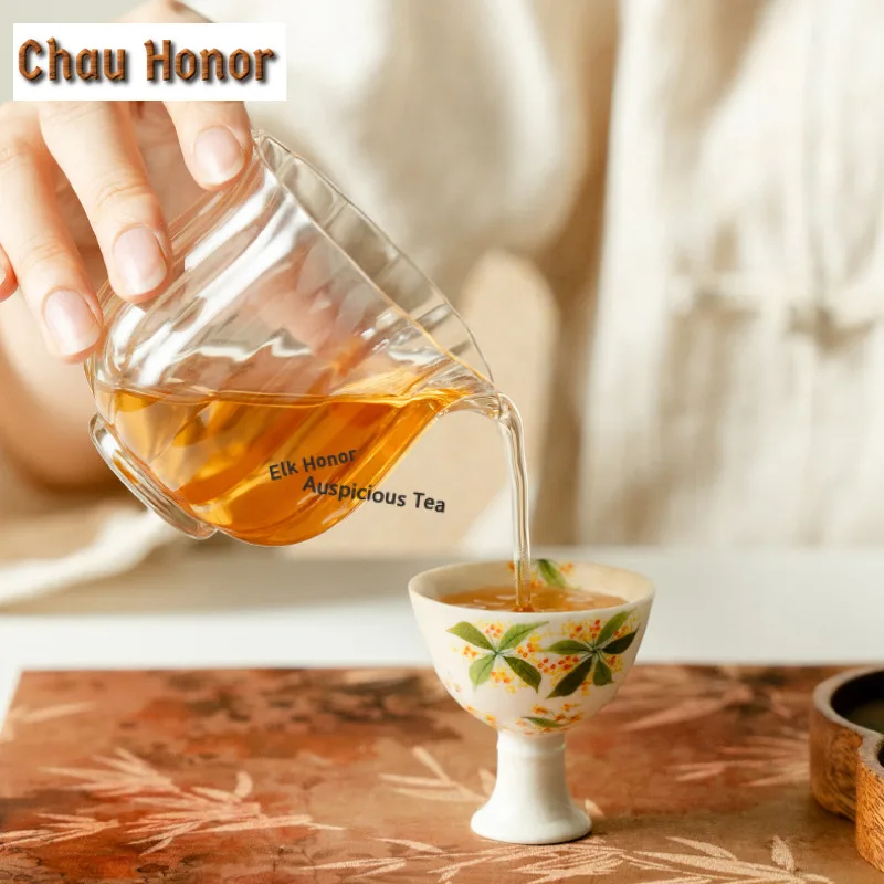 25ml Hand-painted Osmanthus Flowers Teacup Handmade Tea Bowl Tea Pair Tea-tasting Smelling Cup Jianzhan Master Cups Cafes Craft