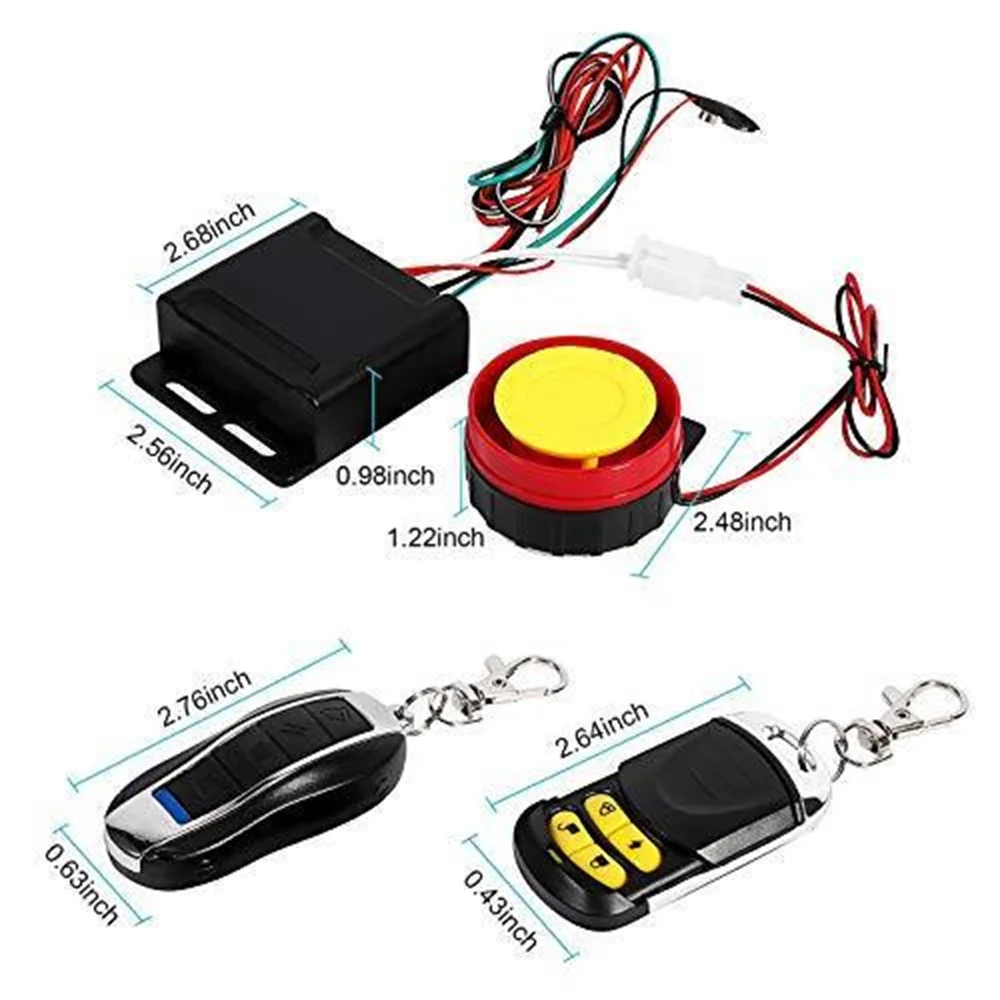 

12V Motorcycle Anti-theft Security Alarm System Waterproof Smart Alarm Remote Control Key