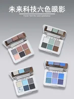 Shedella Six Color Smoked Eye Shadow Plate Purple Glitter Pearl Matte Makeup 1
