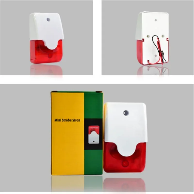 Wired Audible and Visual Alarm Horn LED Flashing Warning 12V 24V 220V Adjustable Sound Siren Gate Lights Strobo Led