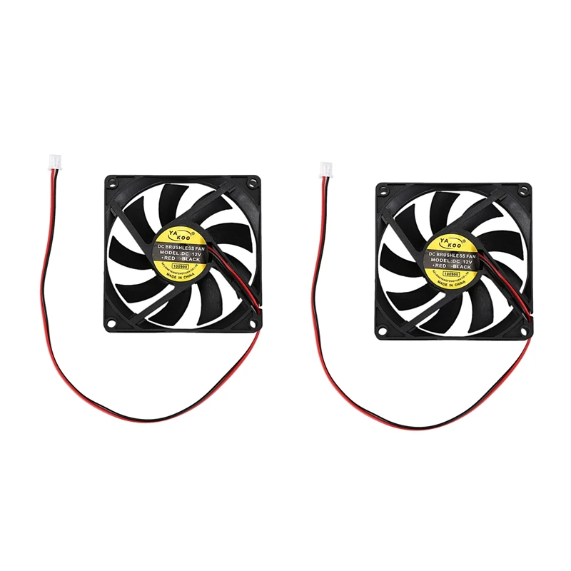 

Hot 2X DC 12V 0.18A 2 Pin Connector PC Computer Case Cooling Fan 80X80mm