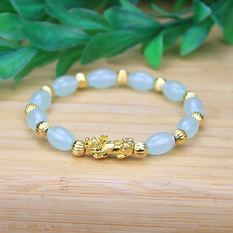 

Xiupi Bracelet Chinese Style Lucky Charm Wealth Lucky Jade Bead Bracelet Jewelry Lucky Bracelet