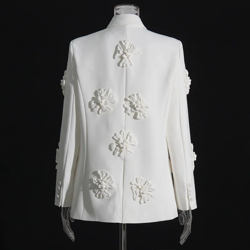 fashion women's blazer notched collar loose single breasted long sleeve solid color suit jackets summer 2024 new