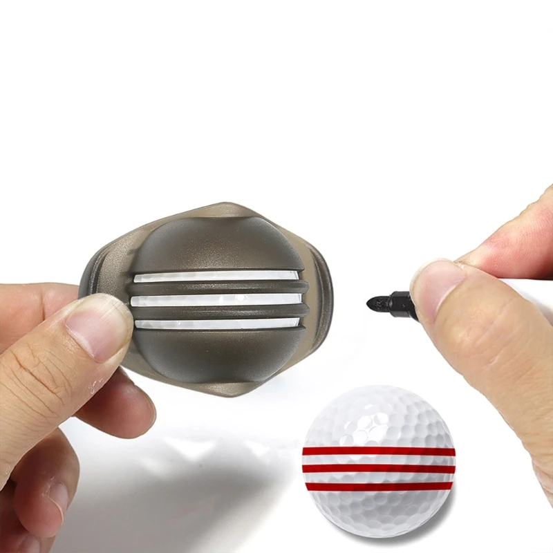 Golf Ball Alignment Line Marker Marking Template Draw Template Liner 180 Degree Mark Alignment Tool Kits with Marker Pen