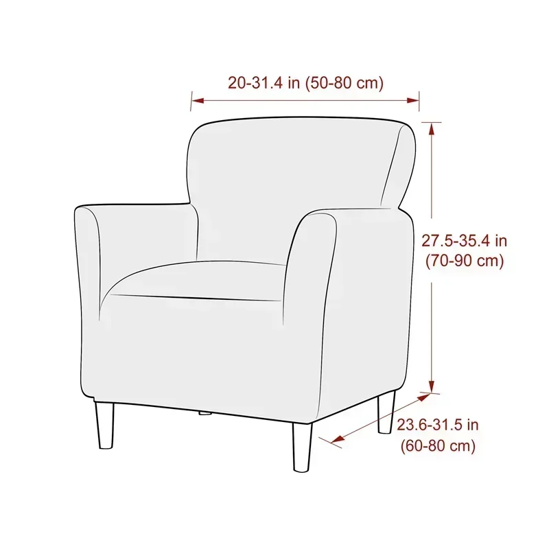 1pc Velvet Armchair Chair Covers Super Soft Elastic Club Chairs Slipcovers Solid Color Single sofa Cover for Banquet Hotel Home 2