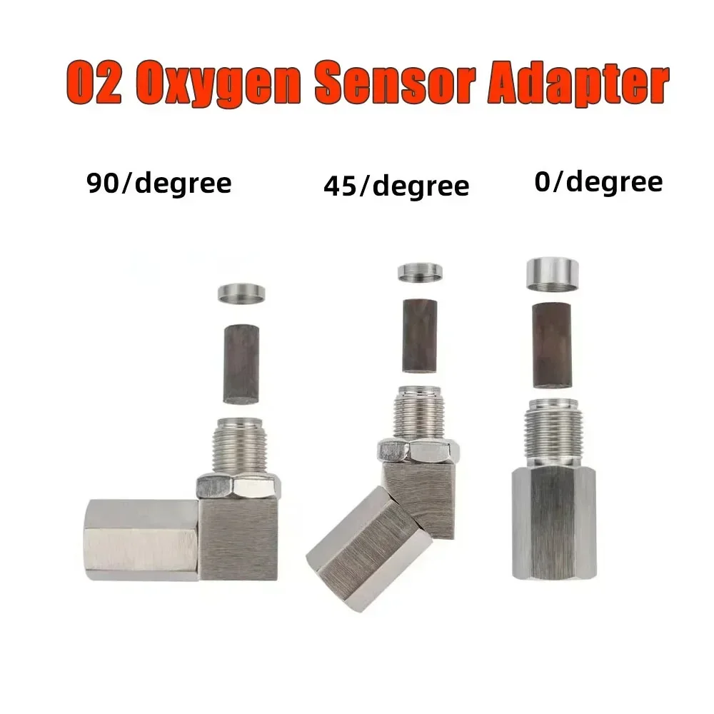 0&deg;/45&deg;/90&deg; Degree Oxygen O2 Sensor Spacer Adapter Bung Catalytic Converter Fix Check Engine Light Universal O2 Oxygen Sensor oxygen sensor adapter oxygen catalyst sensor oxygen sensor accessories