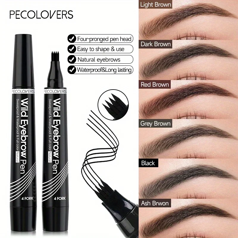4 Forks Waterproof Eye Brow Pencil Matte Smudge-proof Liquid Tint Makeup Natural Lasting Eyebrow Tattoo Cosmetic 4