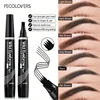 4 Forks Waterproof Eye Brow Pencil Matte Smudge-proof Liquid Tint Makeup Natural Lasting Eyebrow Tattoo Cosmetic 4