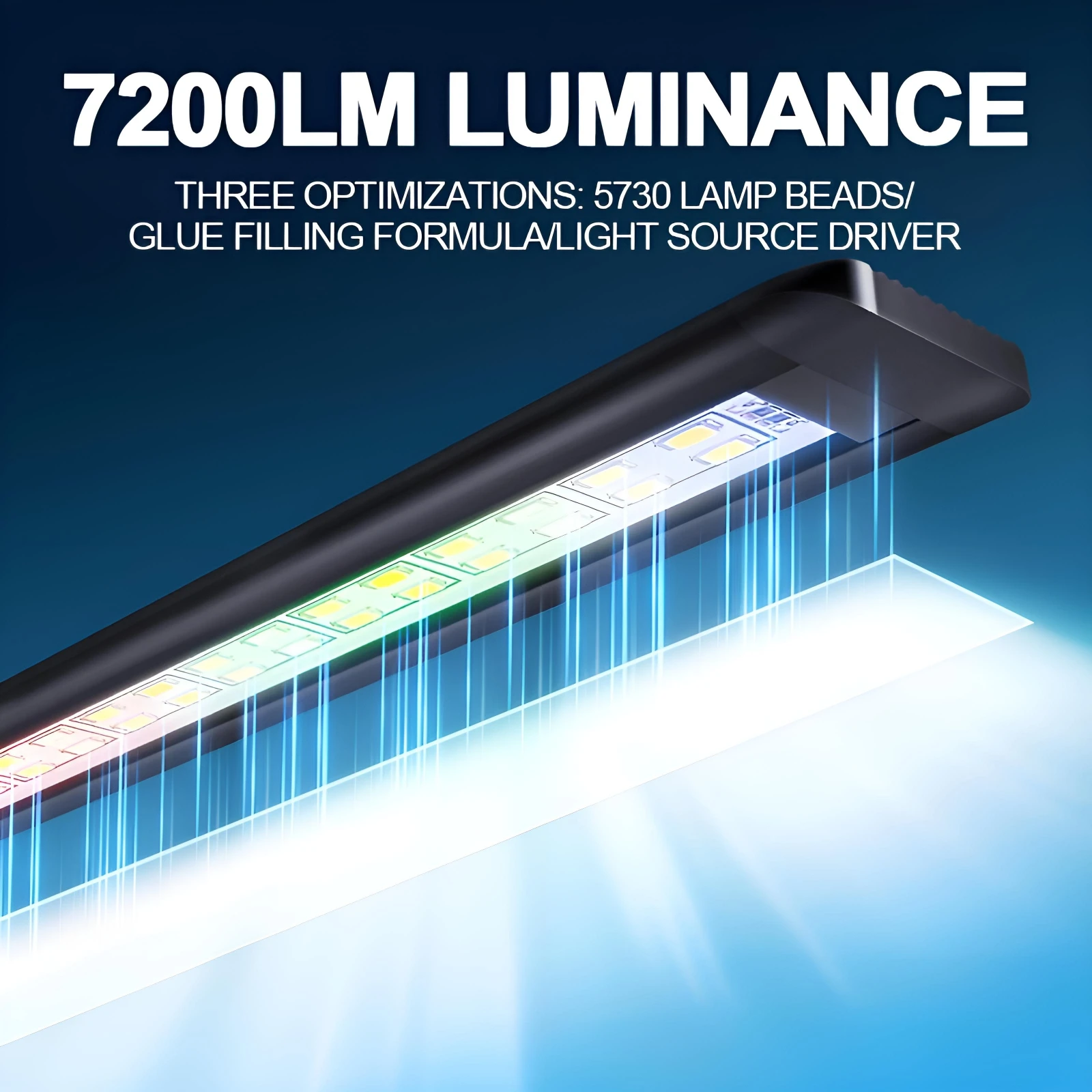 YIKEDA-Full Spectrum Water Grass Light Three Colors Free Switching LED Waterproof Bracket Lighting Algae Diving Fish Tank