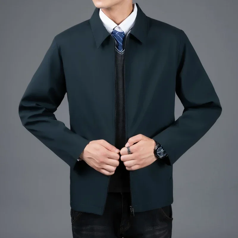 Men's Business Jacket Casual Lapel Zipper Autumn and Spring Coat Fashion New Coat Windbreaker Jacket Clothes  Streetwear