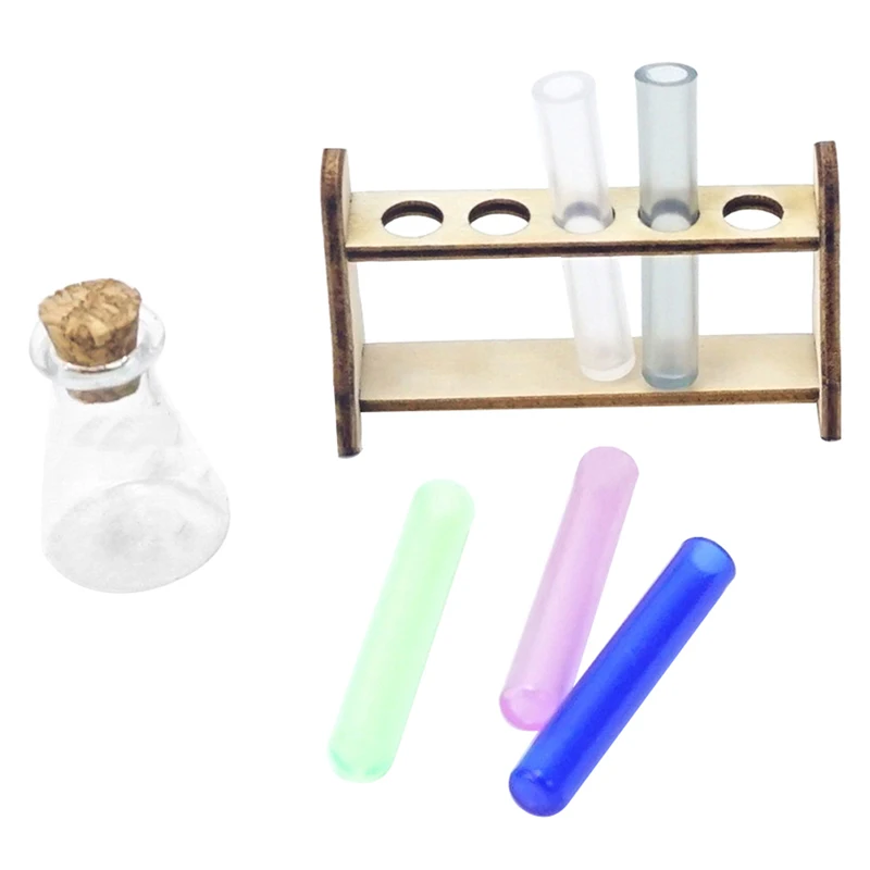 1 Ensemble, Mini Tube À Essai En Verre Pour Maison De Poupée, Ensemble De  Tasses À Mesurer, Mini Accessoires De Scène De Laboratoire Avec Modèles, Acc