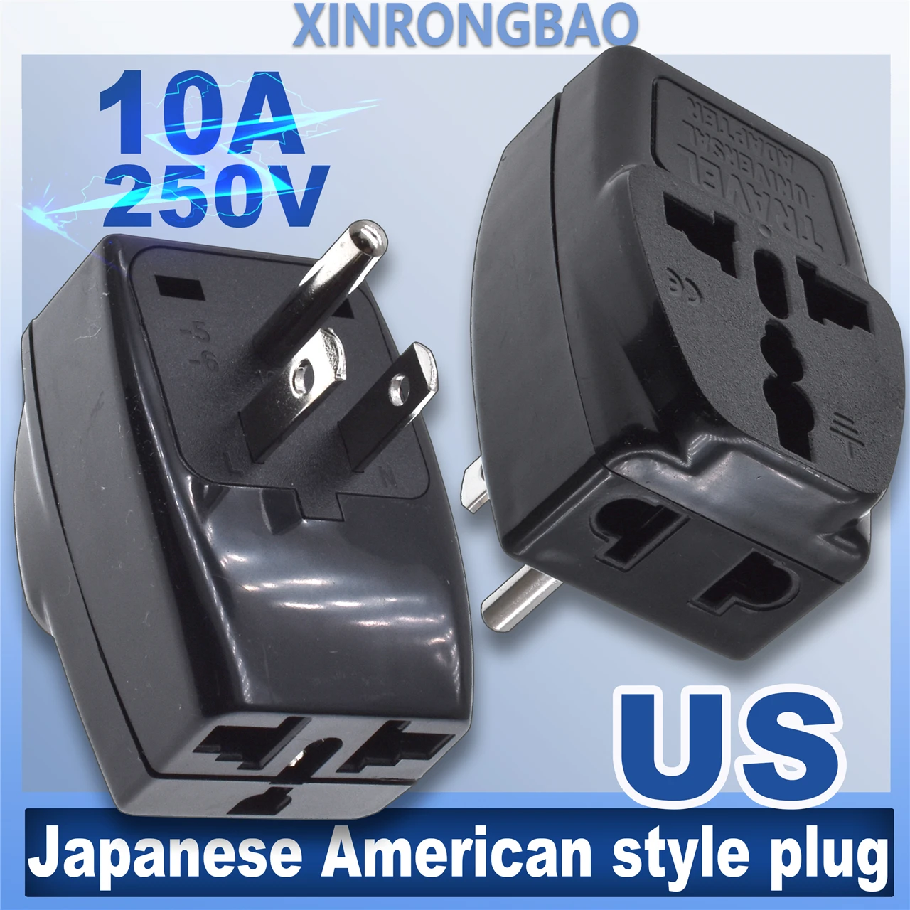 Genius ® 2 x Adattatore presa spina universale da viaggio, accetta spine diverse