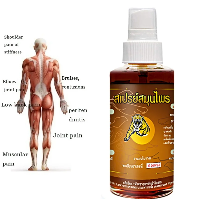Chinese Medicine Relieves Pain, Relieves Rheumatism, Joint Pain, Muscle Pain, Bruises, Swelling Thailand Tiger Oil Spray