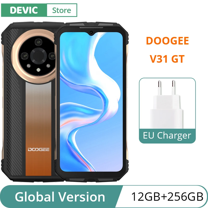 KJYFOANI Custodia Cover per Doogee V31 GT (6.58), Ultra Sottile Silicone TPU Case Anti-Graffio Protezione Guscio + 2 Pezzi Pellicola Vetro Temperato per Doogee V31 GT - Hakimi