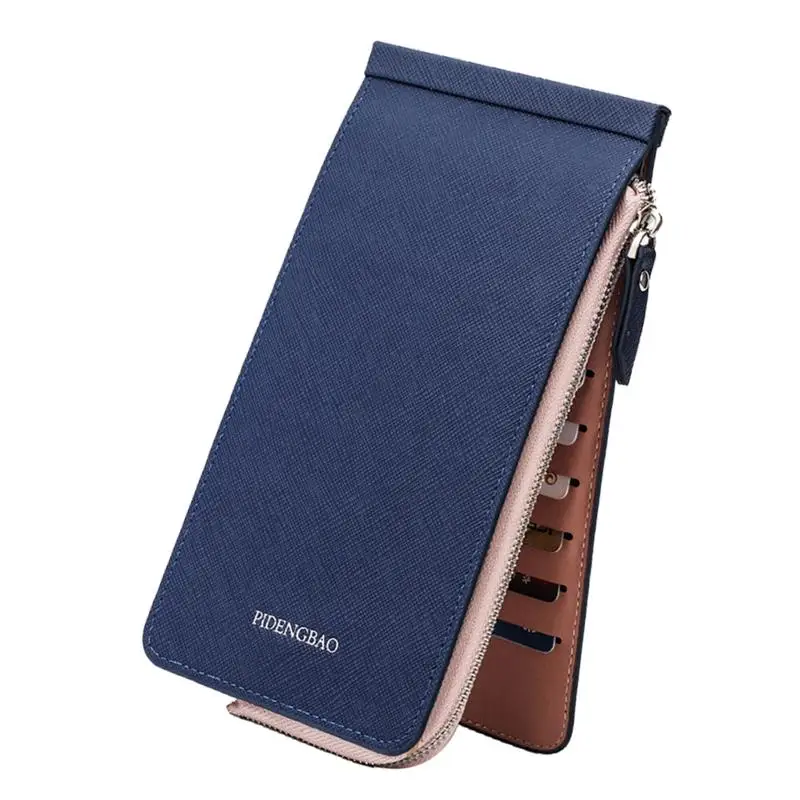 

Multi-Card Long Wallet Long Card Holder With Multiple Card Slots Cross Pattern Mobile Phone Bag Multi-Functional Wallet