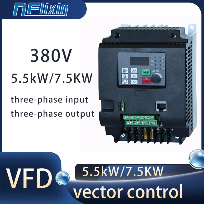Variateur De Fréquence (VFD) 380V Triphasé 1.5kW à 7.5kW - Pour Moteurs Asynchrones - Pompe, Ventilo
