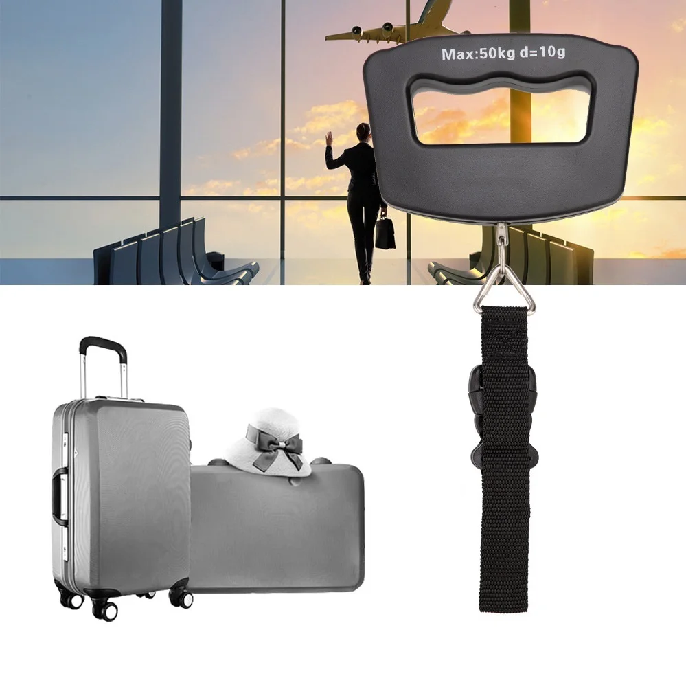 

Portable Scale Digital LCD Display 110lb/50kg Electronic Luggage Hanging Suitcase Travel Weighs Baggage Bag Weight Balance Tool