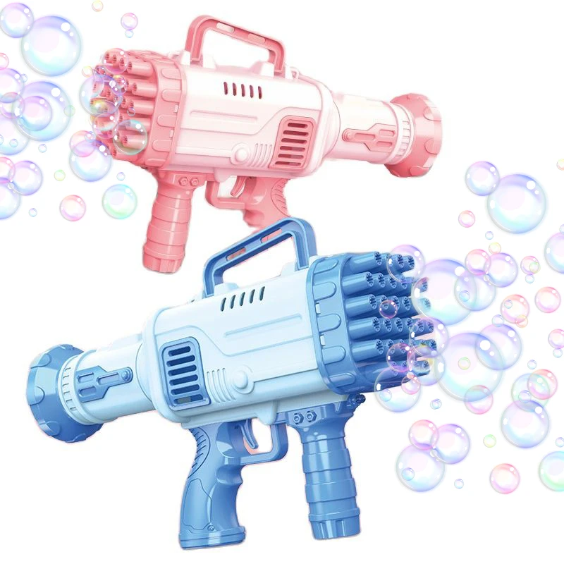 32 Holes Bubble Gun Rocket Soap Bubbles Machine Gun Shape Automatic Blower Outdoor Toys Gifts