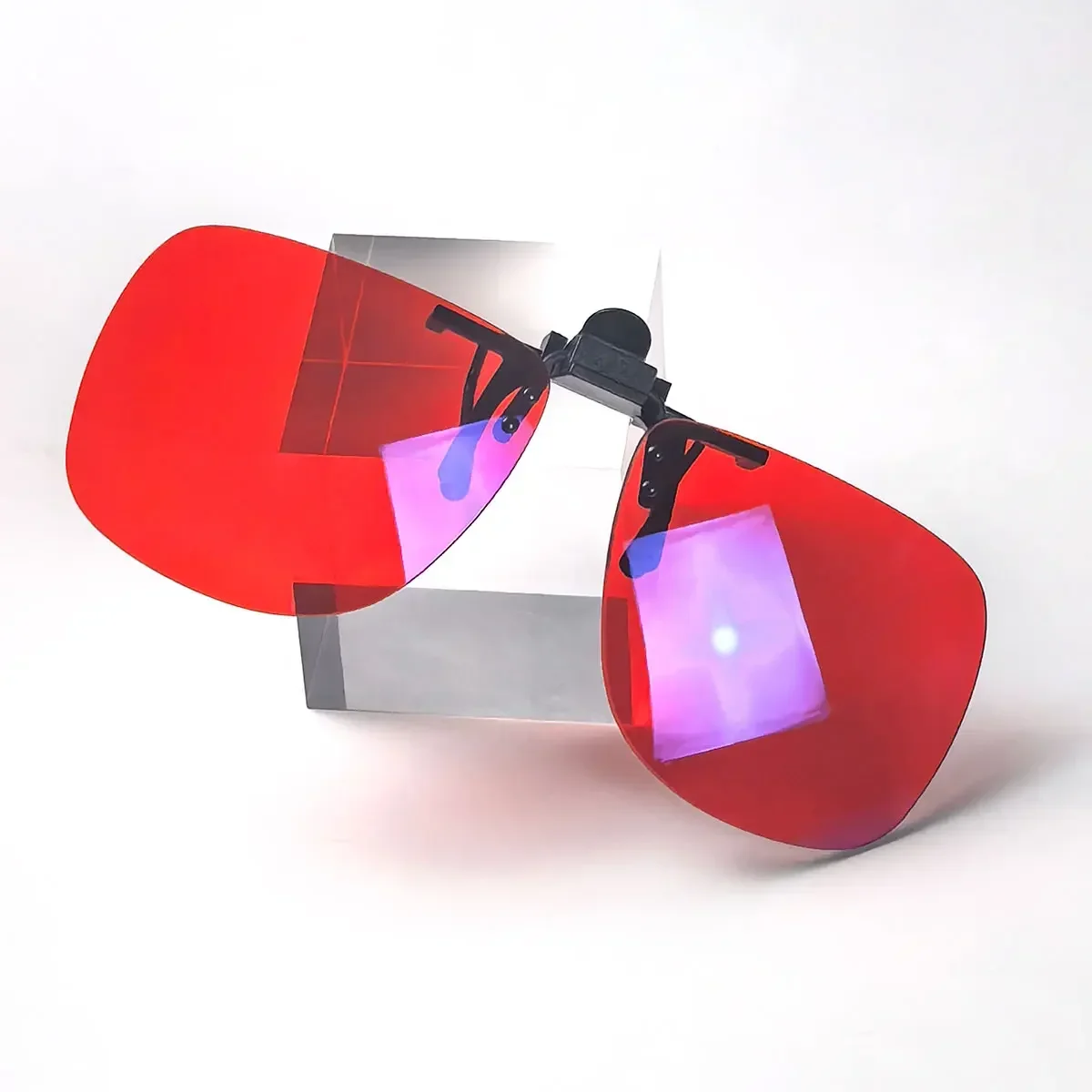 Enhanced Sleep-Optimized Polarized Clip-On Sunglasses - Large Square Shape with Orange and Yellow Lenses
