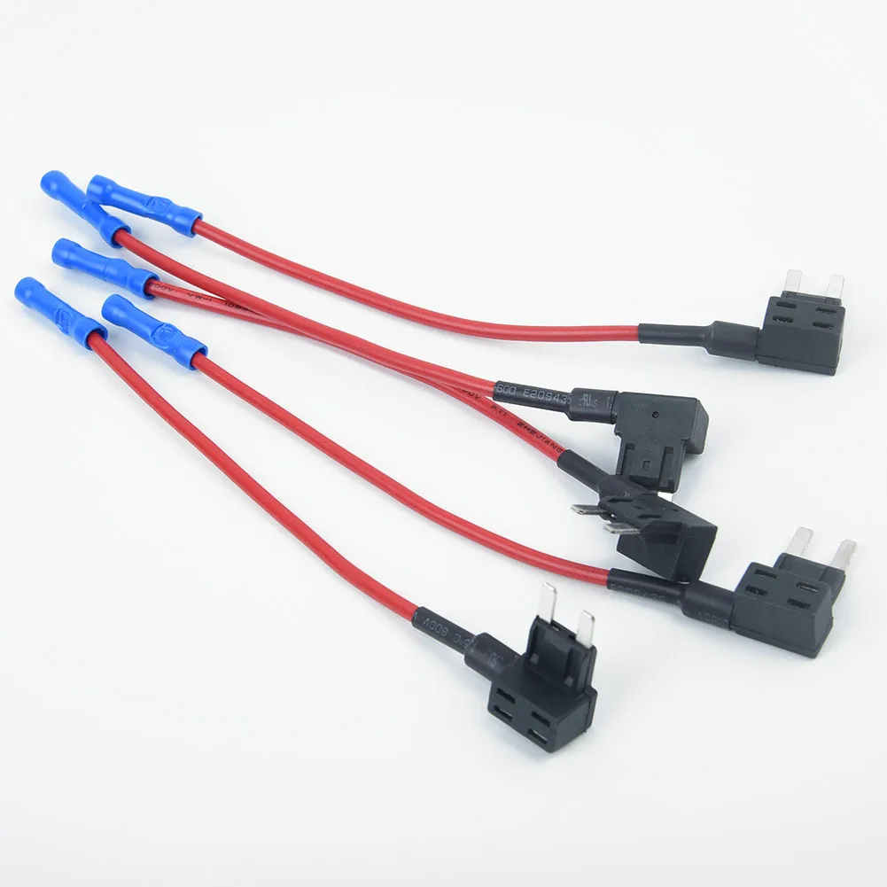 12V Add A Circuit Mini Blade Fuse Holder Standard ATM APM Piggy Back Fuses Tap Car Fuse Box Fusible Alarm Accessories 5Pcs/Set fuse holder fuse box holder fuse box