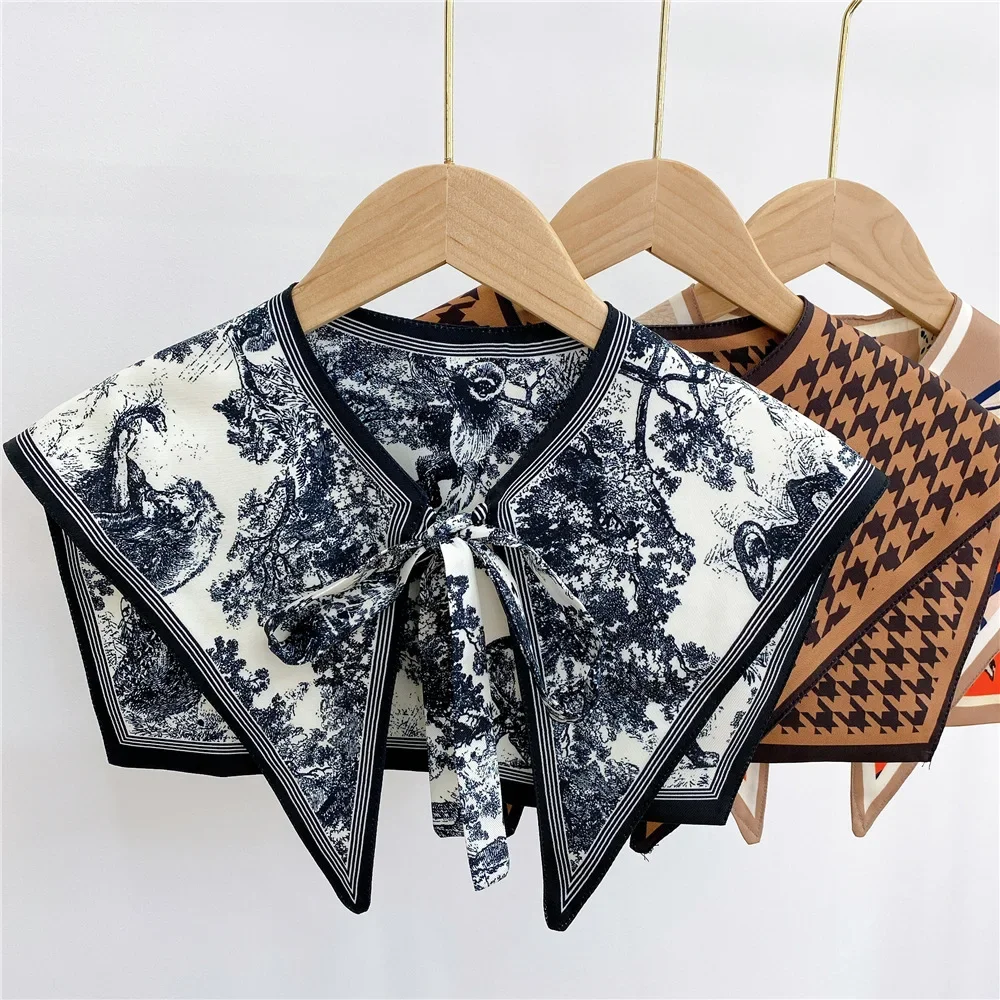 Fake Collar Fake Collars for Women Detachable Lapel Shirt Bowknots Small Scarf Girls Summer Dress False Collar Neckwear Cape Corbatas