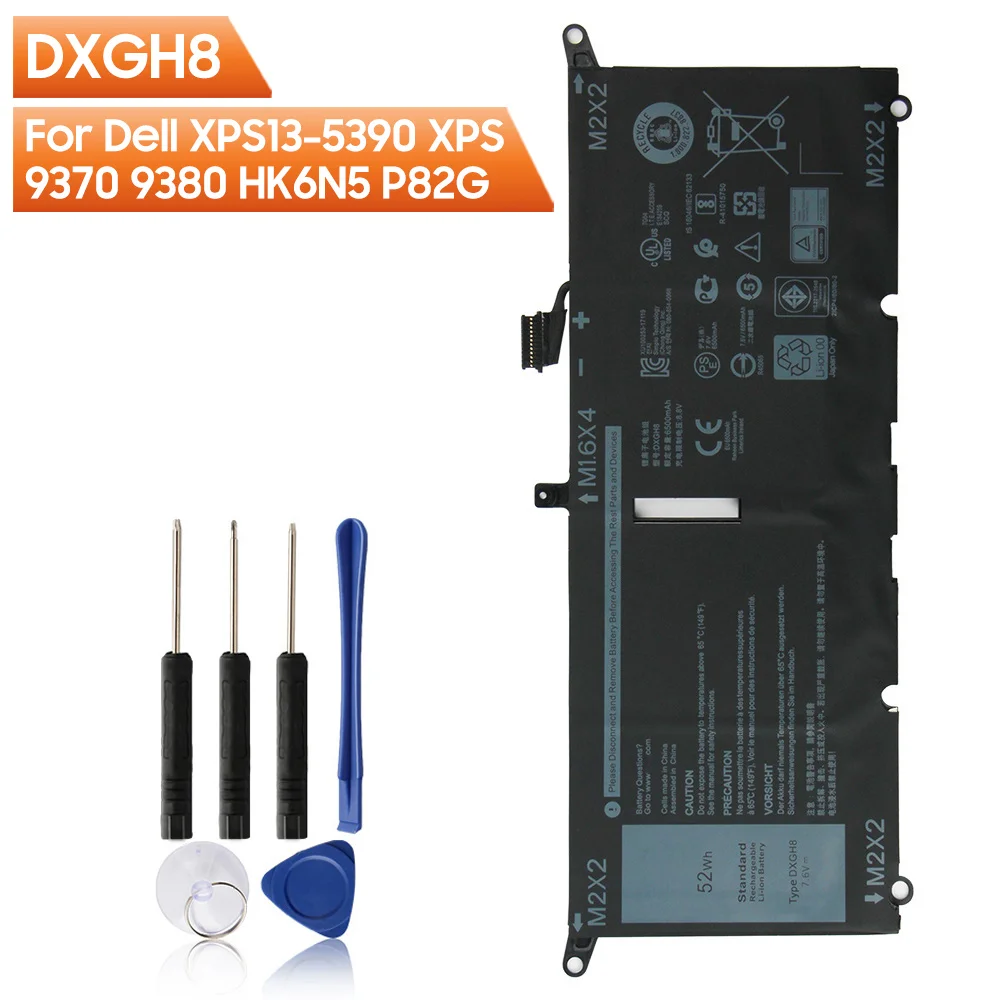 Batteria Sostitutiva Per Laptop Dxgh8 Per Dell Xps13-5390 Xps 9370 9380 Hk6N5 P82G Batteria Ricaricabile 52Wh