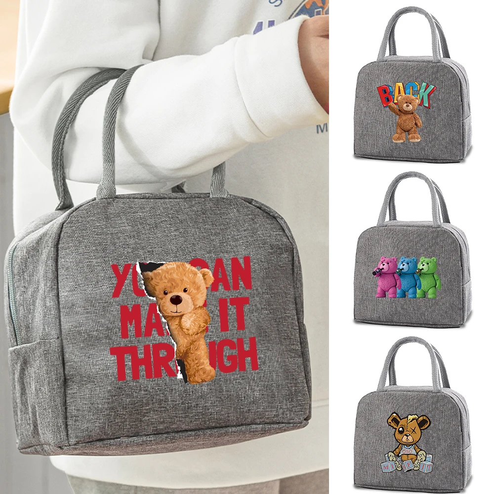 

Lunch Bag for Women Food Thermal Box Durable Office Cooler Lunch Tote Bride Print Organizer Insulated Case Lunch Bento Pouch