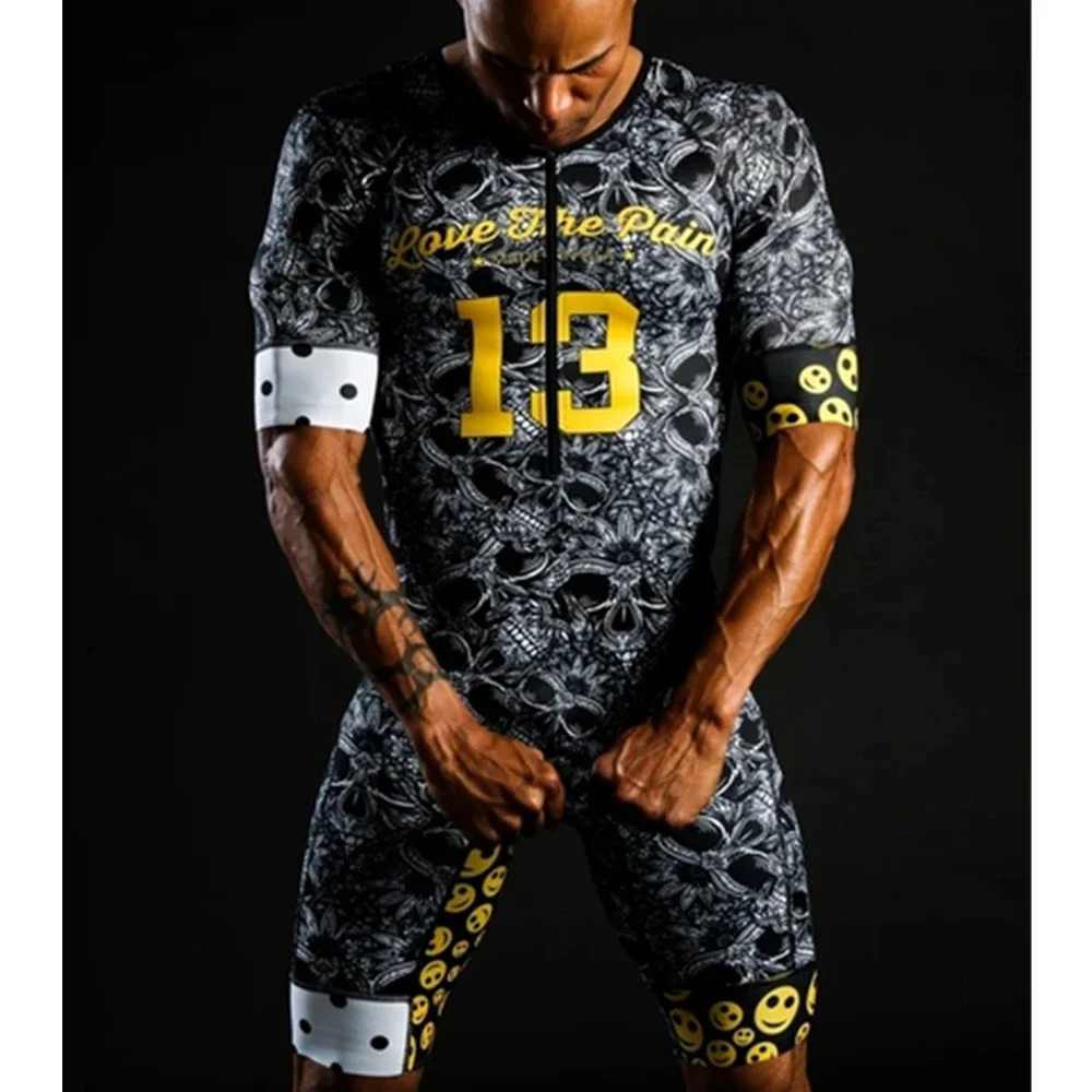Description Picture 5 of itemLove The Pain Men Cycling Clothing Summer Cycling Jersey Triathlon Jumpsuit Quick-drying  Running Swimming Short Sleeve Skinsuit
