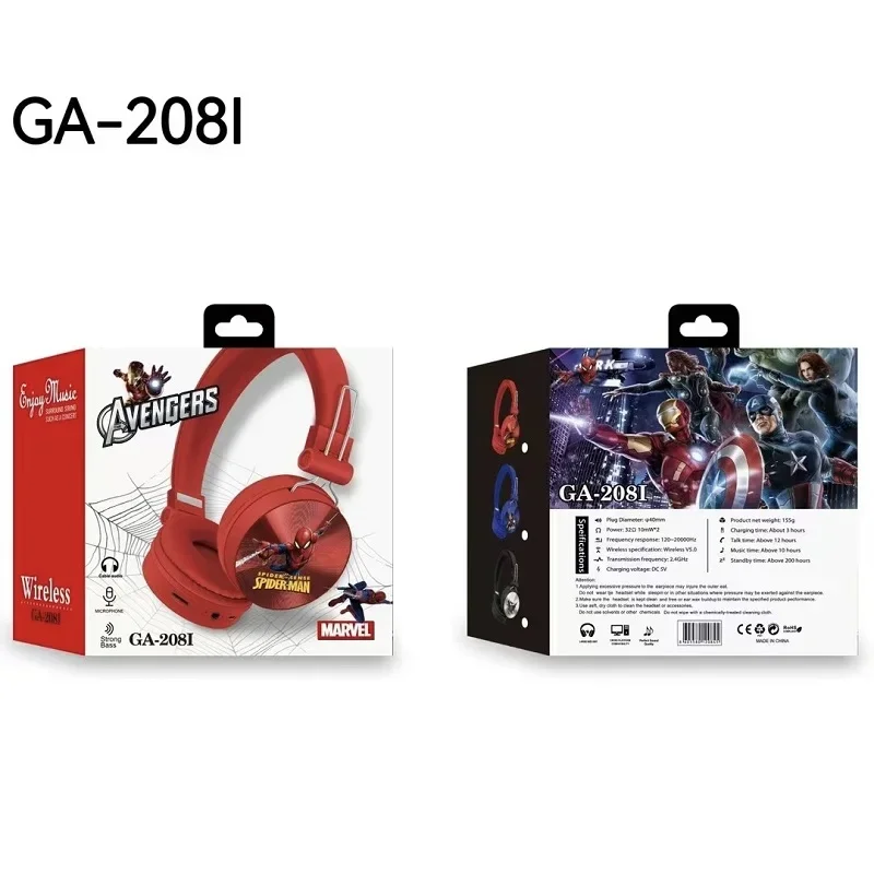 Disney Marvel Headphones Bluetooth Wireless Foldable Stereo Gaming Earphones Noise Reduction for Kids GA-208