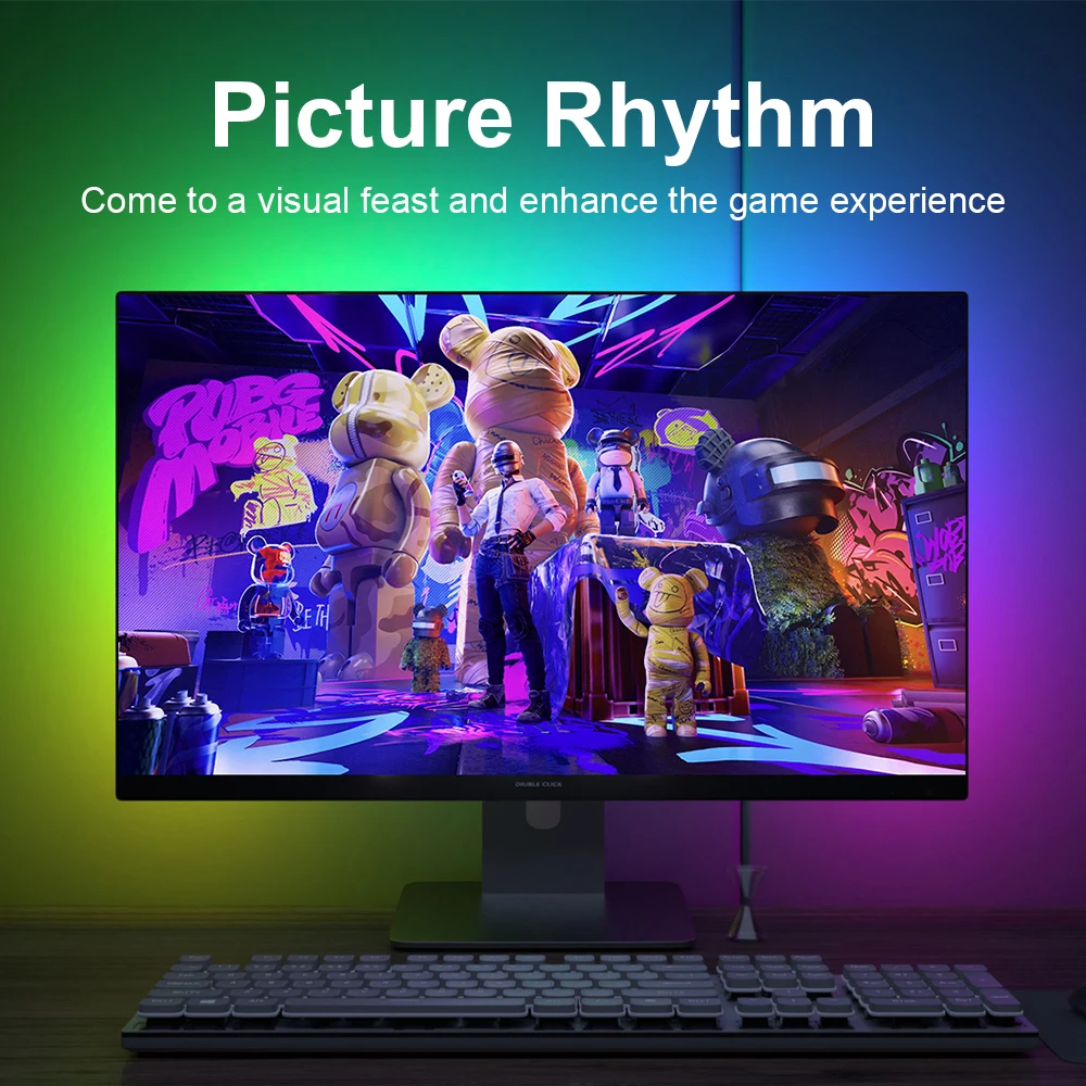 Smart Ambient TV Lighting Display Sync LED Strip RGB Dream Color Atmosphere Light Ramadan Decor Lamp Color DIY Party Game PC 5