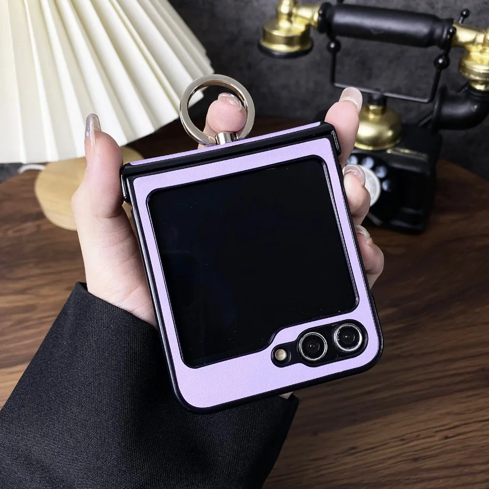 Luxurious Vintage PU Leather Texture Phone Case with Ring Holder & Magnetic Closure