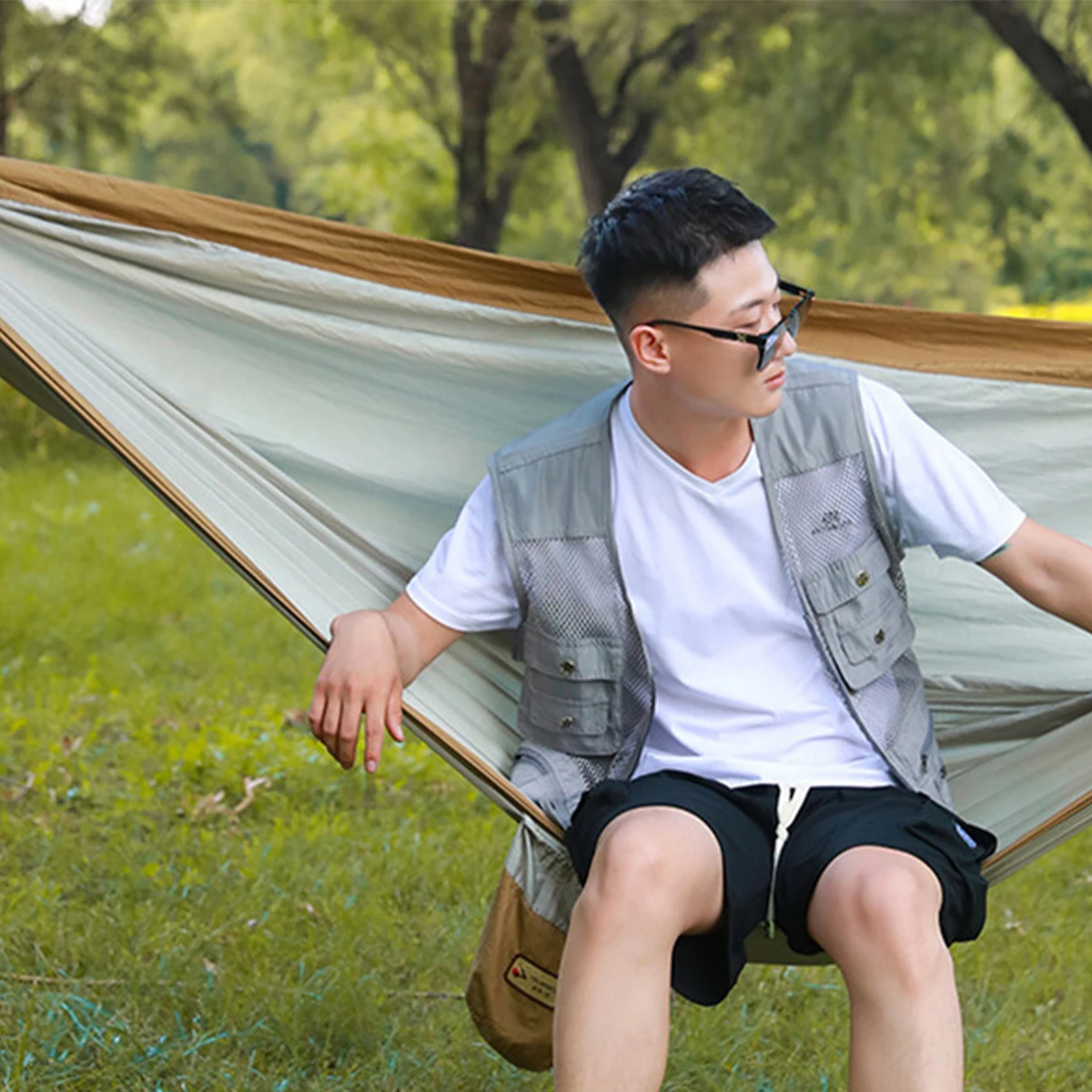 

Ultralight Hammock Camping Double Hammock Nylon Color Matching Hammock Integrated Portable Hammock Parachute Hammock