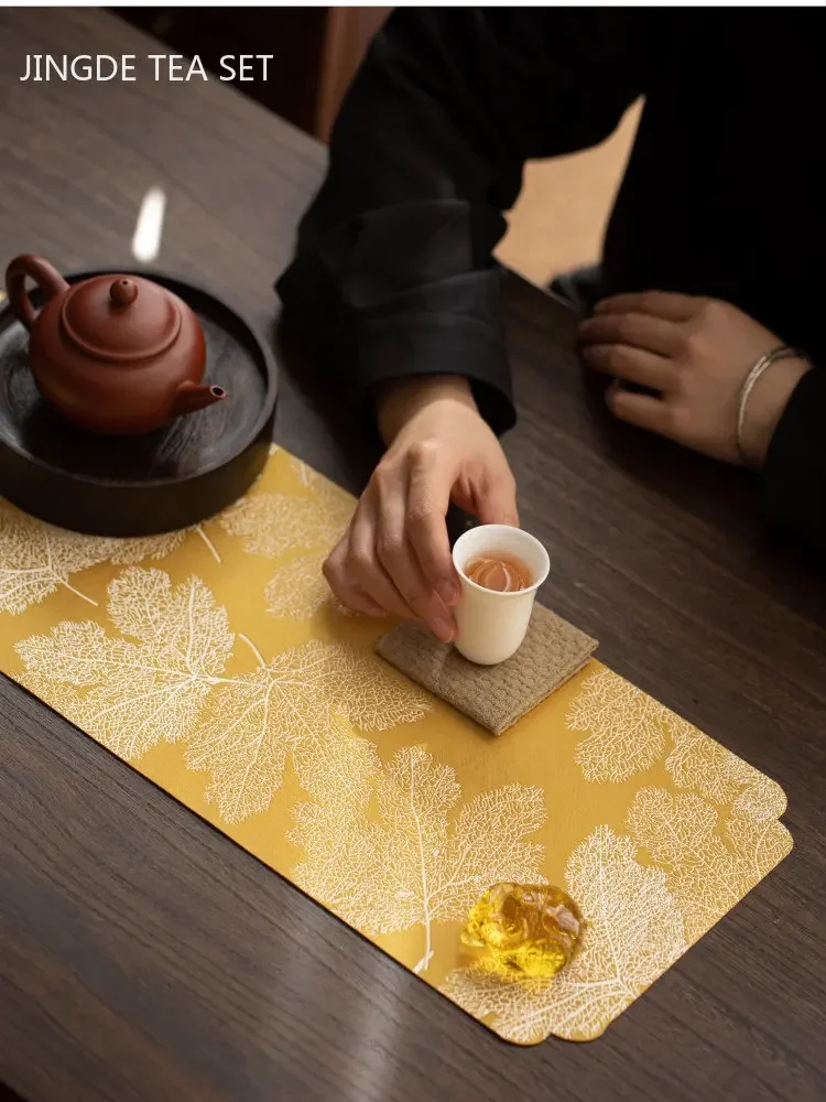 Chinese Style Waterproof Dry Tea Towel High Grade Cloth Art Teapot Mat Zen Tea Table Decoration Supplies Teaware Accessories